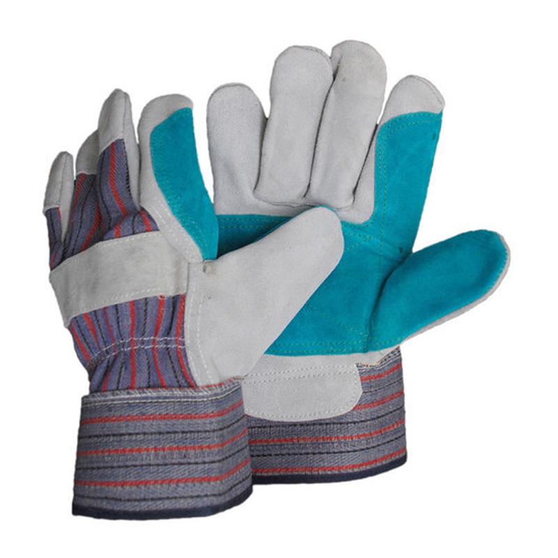 LG003 Double Layer Cowhide Rubber Cuff Protective Gloves