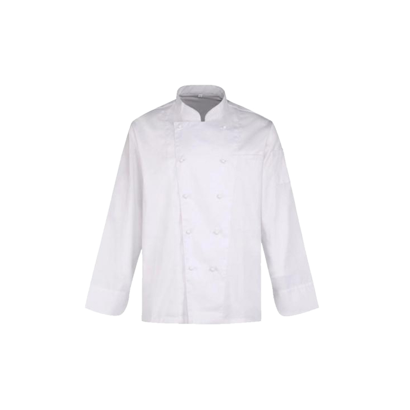 CH01 Breathable Poly-Cotton Twill Long Sleeve Chef Work Uniform