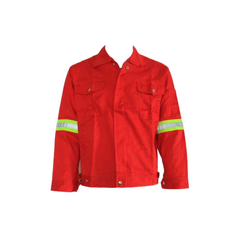 J07 High Visibility Red Reflective Safety Jacket With Reflective Tapes On The Arm