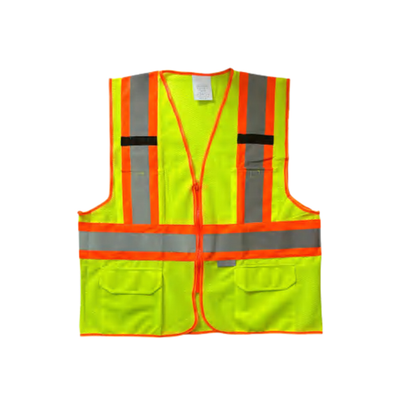 RF012 100%polyester High Visibility Reflective Safety Vest with Pockets and Zipper