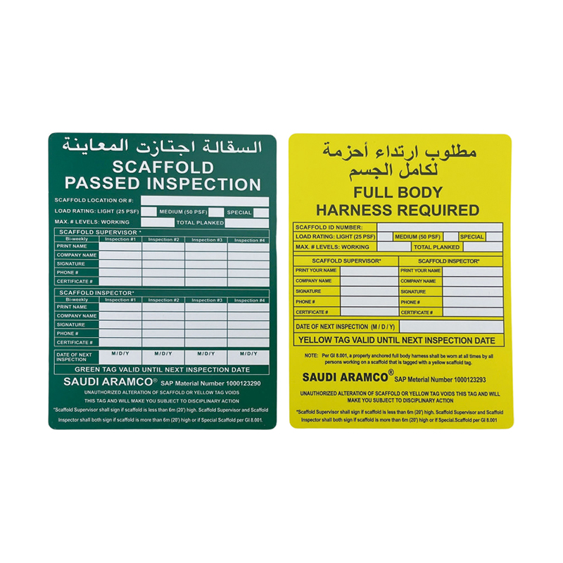 OP023 Safe Scaffolding Tags