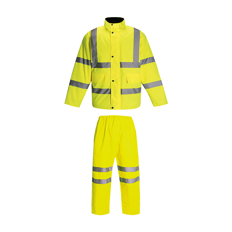 P09 Fluorescent Warm Safety Winter Suit With Detachable Hood