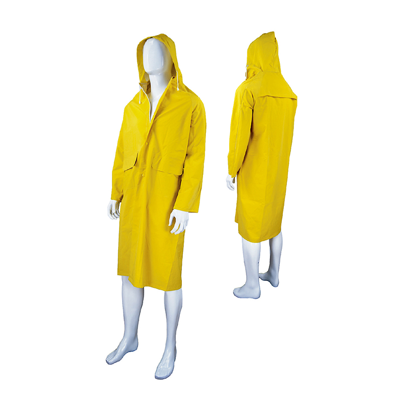 RC002 Industrial Safety PVC/Polyester Knee-length Raincoat