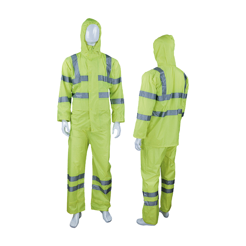 RC401R Portable PU Fabric Reflective Protective Raincoat